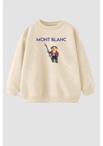Erkek Çocuk Ayıcık Baskılı 3 Iplik Kumaş Pamuklu Sweatshirt