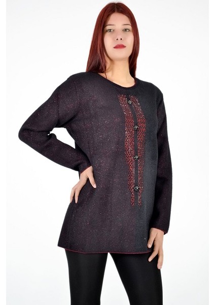 Sıfır Yaka İnci Detaylı Triko Kazak fırsatları