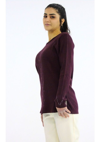 Sıfır Yaka Fitilli Triko Kazak indirimleri