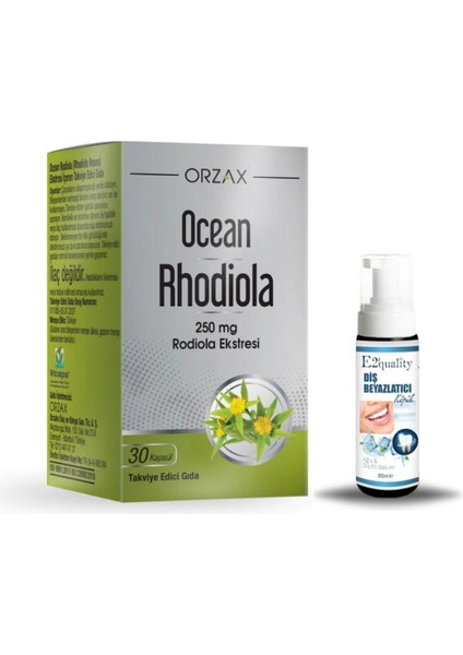 Orzax Ocean Rhodiola Kapsül 250MG 30 Kapsül + Hediye Diş Beyazlatıcı Köpük