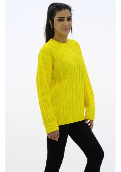 Saç Örgü Detaylı Basic Triko Kazak fırsatları