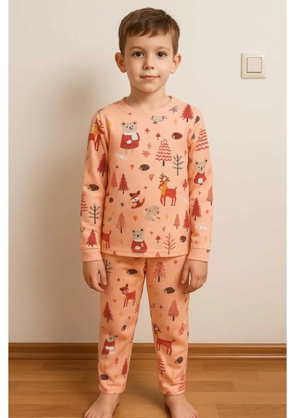 Kış Temalı Erkek Çocuk Pijama Takımı
