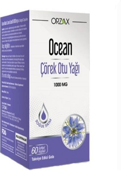 Orzax Ocean Çörek Otu Yağı 60 Kapsül