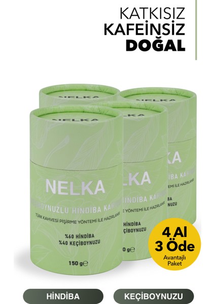 Keçiboynuzlu Hindiba Kahvesi - 150 G x 4 (4 Al 3 Öde)