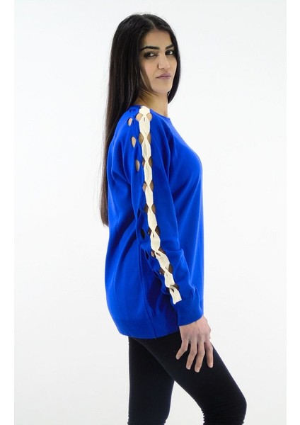 Kol Detaylı Çift Renk Triko Kazak fırsatları