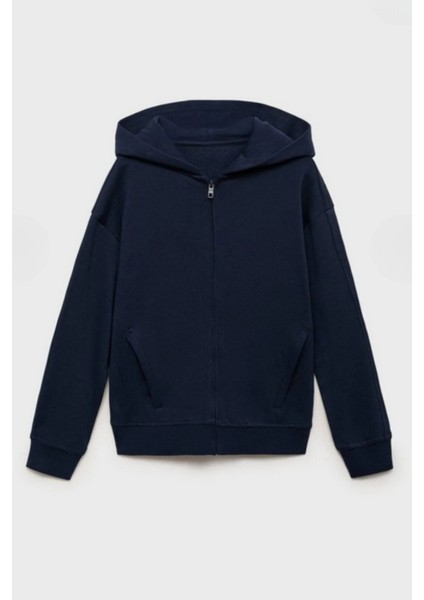 Kız - Erkek Basic Fermuarlı Kapüşonlu Okul Sweatshırt G2025-3 fırsatları