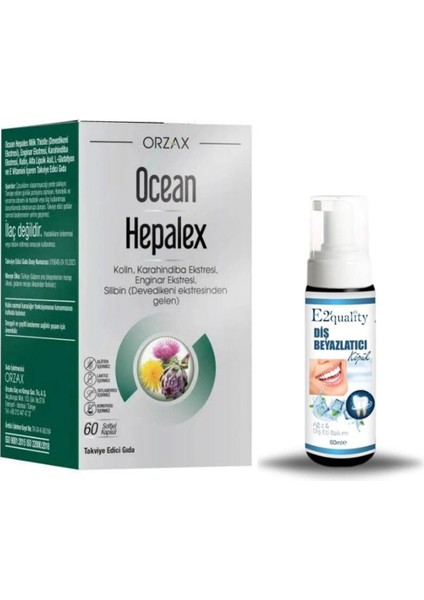 Orzax Ocean Hepalex Takviye Edici Gıda 60 Kapsül + Hediye Diş Beyazlatıcı Köpük