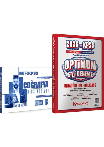 2026 Kpss Coğrafya Ders Notları - Optimum 5 Deneme