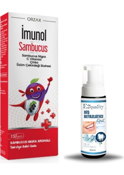 Orzax Imunol Sambucus Şurup 150 ml + Hediye Diş Beyazlatıcı Köpük