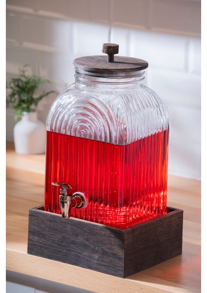 Dominic Ahşap Standlı Cam Sebil - 6 Lt