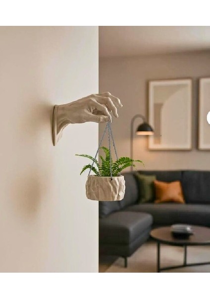 2 Parça Sarmaşıklı El ve Saksı Seti Duvar Saksısı Dekoratif Duvara Monte Saksı fiyatları