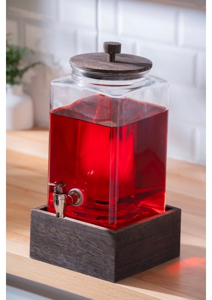 Dominic Ahşap Standlı Cam Sebil - 6 Lt