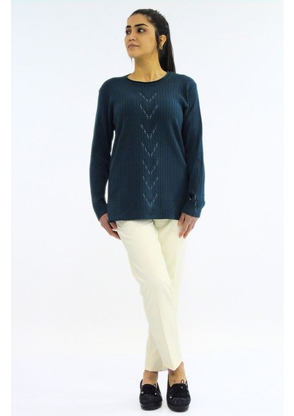 Sıfır Yaka Fitilli Triko Kazak fırsatları