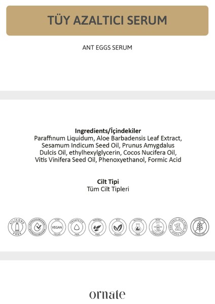 Karınca Yumurtası Yağı Tüy Azaltıcı Nemlendirici Serum 2'li Süper Set 30 ml