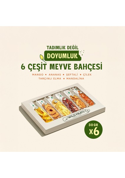 Kuru Meyve Tadım Seti - 6 Çeşit Karışık Meyve Bahçesi 180 Gr