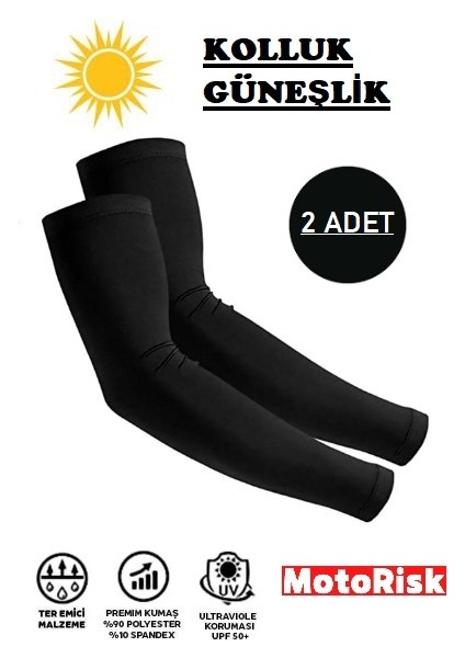 Kol Çorabı Güneş Korumalı Motosiklet Bisiklet Kolluk Siyah