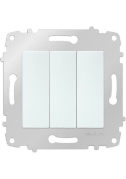 20 Adet Grano Beyaz Üçlü Anahtar Çerçevesizdir