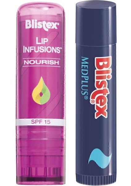 Pürüzsüz Dudaklar Besleyici Lip Infusions Nourish+Kuru ve Çatlamış Dudaklara Onarıcı Medplus Stick