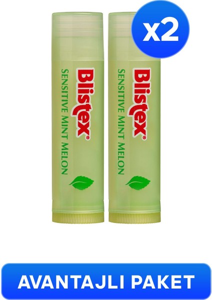 Sensitive Mint Melon - Doğal Nane Ve Kavun Özlü Besleyici Ve Nemlendirici Dudak Bakım Kremi X2