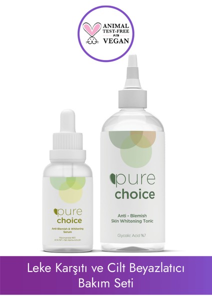 Leke Karşıtı ve Cilt Beyazlatıcı Bakım Seti ( Leke Karşıtı Serumu + Leke Karşıtı Tonik 2'li Set)