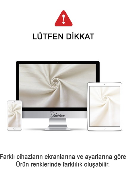 %100 Pamuk 2’li Çizgili Saten Yastık Kılıfı 50 x 70 | Ekru indirimleri