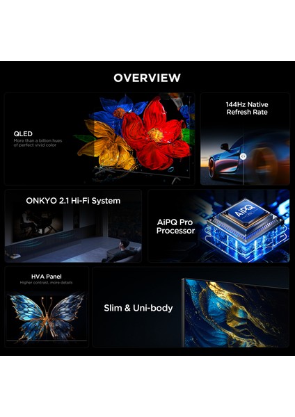 55T8C 55" 139 Ekran Uydu Alıcılı 4K Ultra HD QLED Google TV