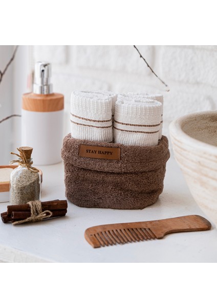 Home Daily 4 Lü Havlu Seti 30X50 Cm-Kahverengi