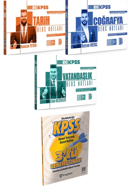 2026 Kpss Tarih Coğrafya Vatandaşlık Ders Notları - 3 Deneme