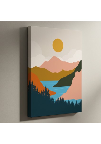 Minimalist Dağ Manzarası Tablosu
