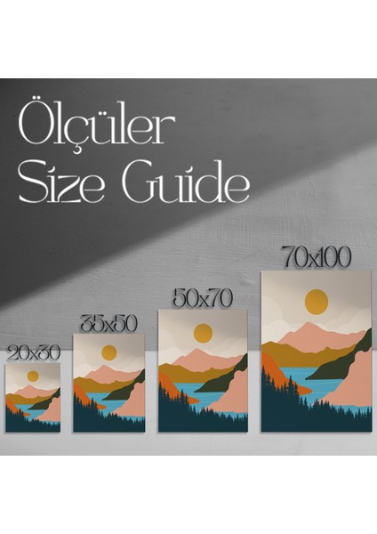Minimalist Dağ Manzarası Tablosu modelleri
