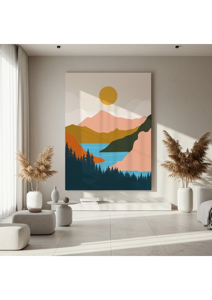 Minimalist Dağ Manzarası Tablosu fırsatları
