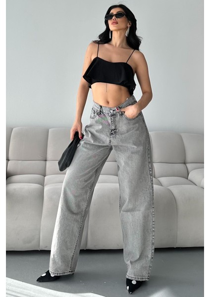 Bıyık Baggy Kot Pantolon Açik Gri - 27268 fiyatları