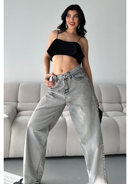 Bıyık Baggy Kot Pantolon Açik Gri - 27268 fırsatları