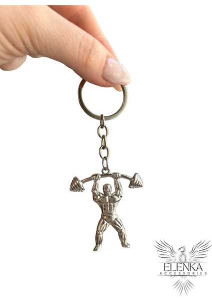 Paslanmaz Çelik Fitness Gym Ağırlık Kaldıran Adam Modeli Anahtarlık modelleri