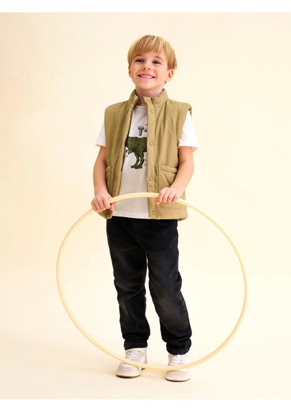 Lcw Kids Siyah Beli Lastikli Erkek Bebek Jean Pantolon