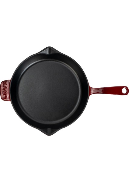 Döküm Yuvarlak Kızartma Tavası Döküm Demir Yekpare Saplı. ÇAP(Ø)28CM-BORDO modelleri