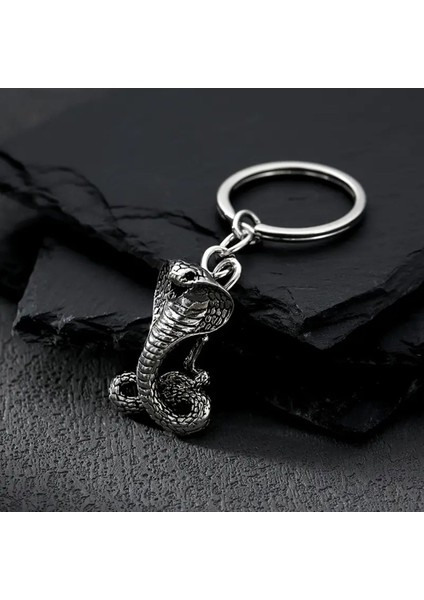 Kobra Yılanı Paslanmaz Çelik Anahtarlık