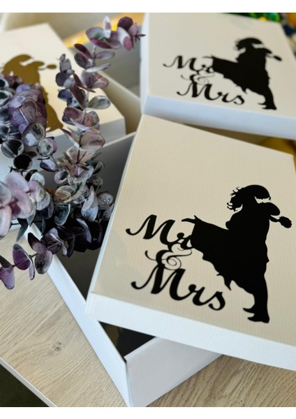 Mr & Mrs Box-Gelin Damat Hediye Kutusu-Nişan Bohça Kutusu-Özel Tasarım Hediye Kutusu fiyatları