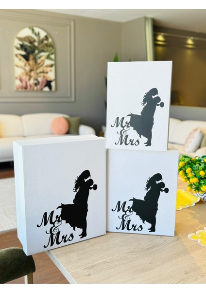 Mr & Mrs Box-Gelin Damat Hediye Kutusu-Nişan Bohça Kutusu-Özel Tasarım Hediye Kutusu fırsatları