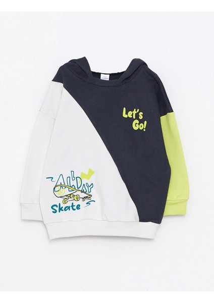 Lcw Baby Antrasit Uzun Kollu Baskılı Erkek Bebek Hoodie