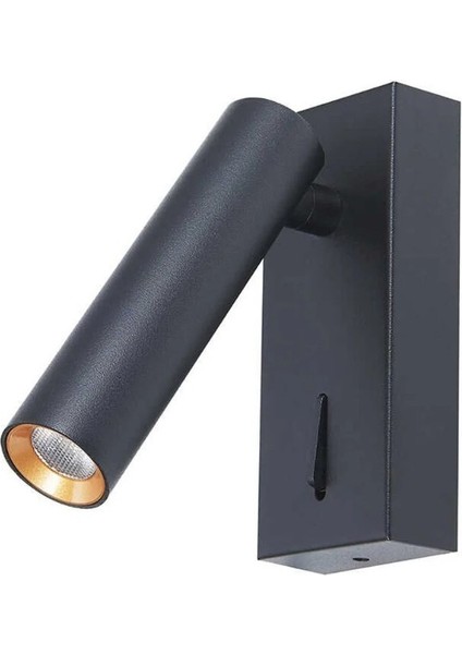 EV507 S&a 3W 3000K Gün Işığı Siyah&altın Yatak Başı Aplik