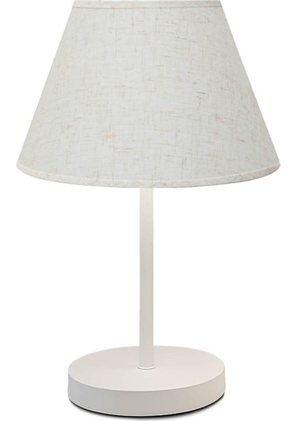 Kırçıllı Kumaş 2'li Beyaz Ayaklı Abajur Seti modelleri