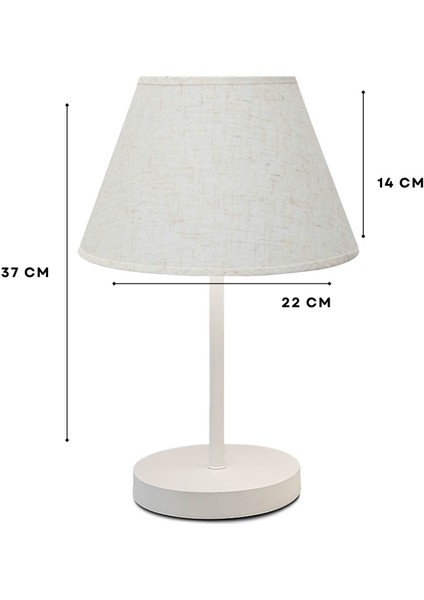 Kırçıllı Kumaş 2'li Beyaz Ayaklı Abajur Seti fırsatları