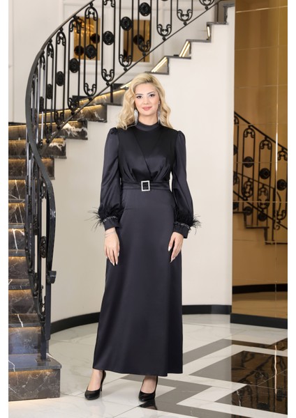 Tesettür Abiye Saten Lara