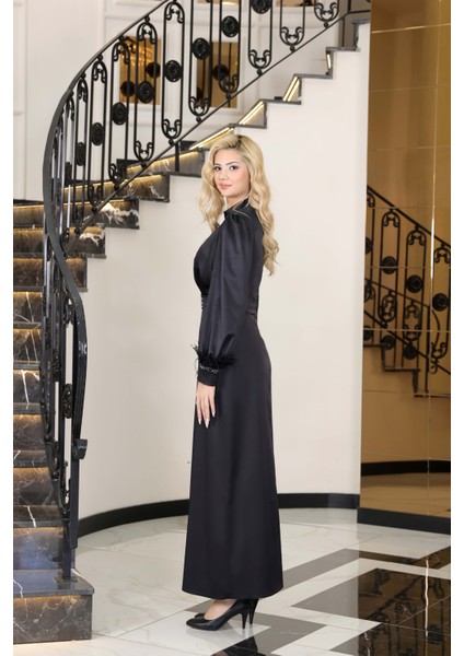 Tesettür Abiye Saten Lara modelleri