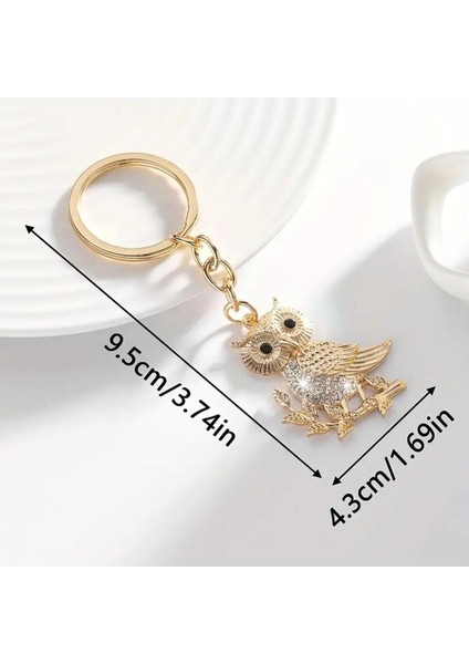 Zirkon Taşlı Baykuş Model Anahtarlık