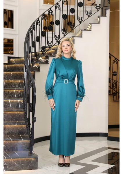 Tesettür Abiye Saten Lara