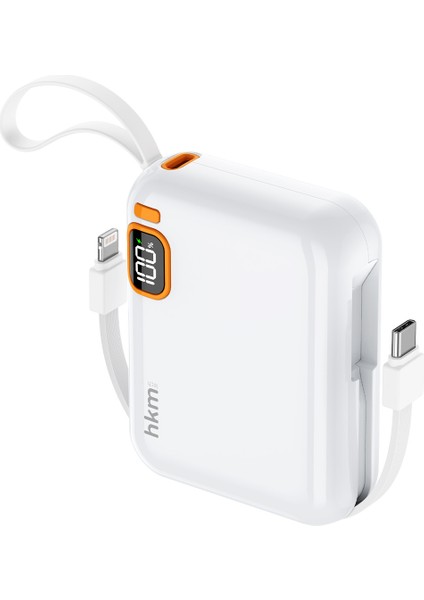 POWER DUO 10.000 Mah 20W, Pd 20W Hızlı Şarj Destekli, Type-C ve Lightning Kablolu Powerbank