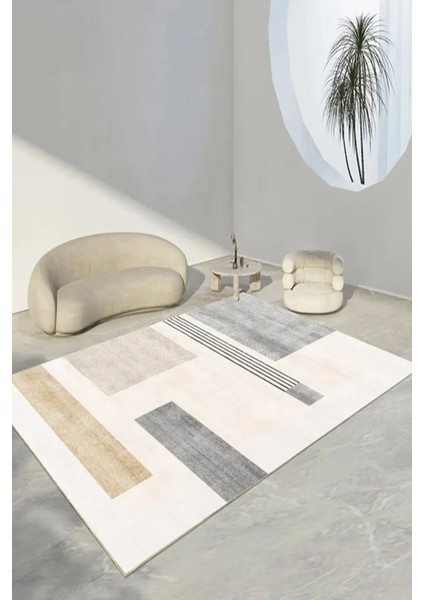 Dijital Kaymaz Yıkanabilir Modern Kare Salon Halısı Mutfak Halısı Koridor Halısı Halı-Yolluk DC-4111