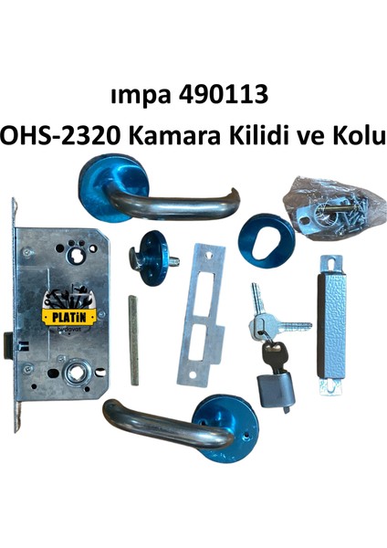 Impa 490113 Cylınder Mortıse Lock Left Complete Type OHS-2320 Kamara Kilidi ve Kolu